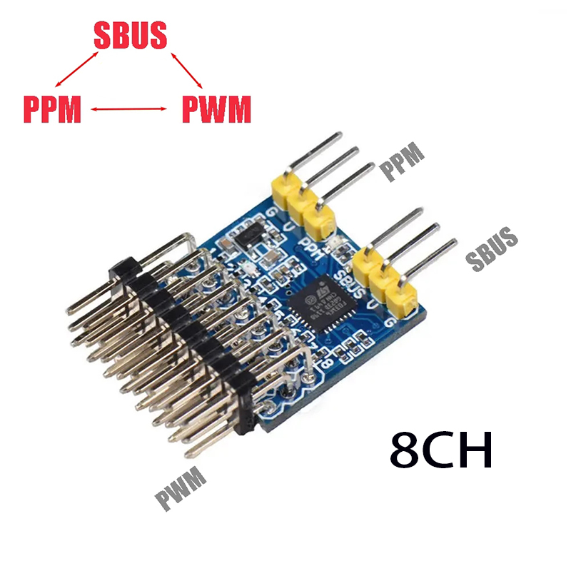 Receiver Sbus 8Ch - 8CH PWM PPM SBUS สัญญาณอะแดปเตอร์แปลงโมดูลแปลงแรงดันไฟฟ้าขาเข้า 3.3-20V
