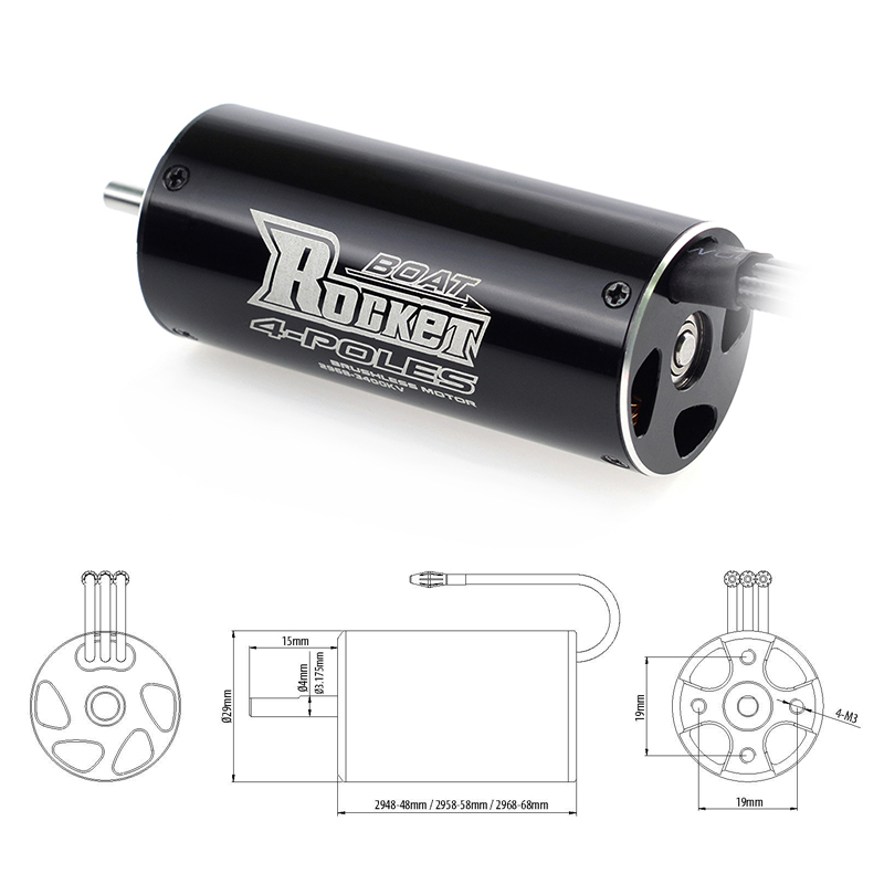 มอเตอร์เรือไร้แปรงถ่าน ROCKET  - Rc Hobbyking บทวิจารณ์และราคา